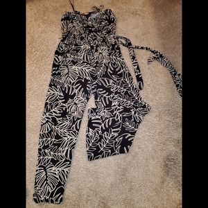 Strapless Wide Leg Romper